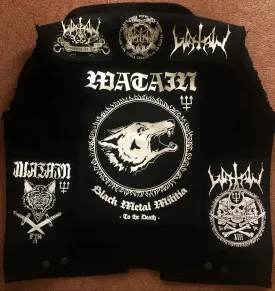 Total Watain Patch Battle Jacket Black Metal Militia Denim Cut-Off Trident Wolf Eclipse FTW 13