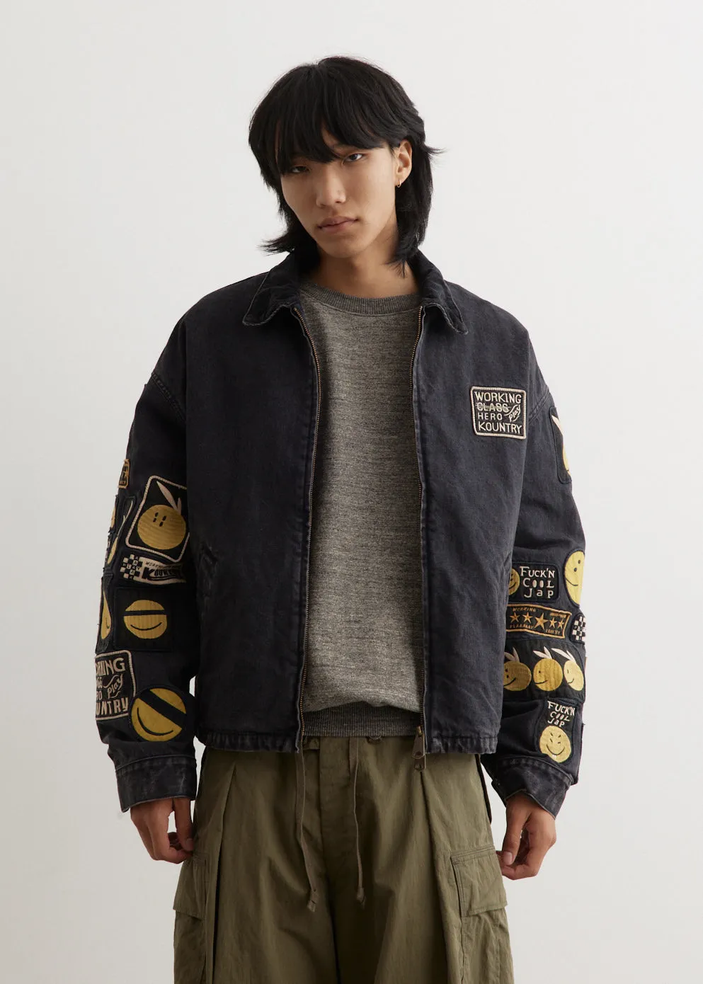 14oz BLKxBLK Denim T-Back Drizzler Jacket