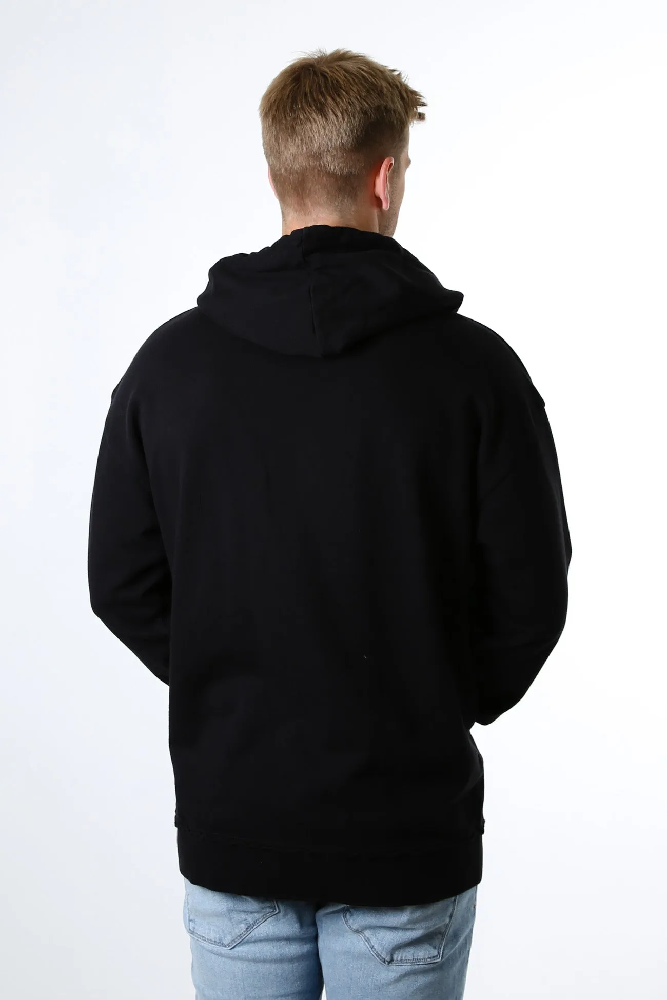 A Dropped Hoody Black