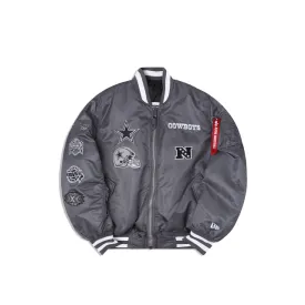 Alpha Industries X Dallas Cowboys Gray MA-1 Bomber Jacket