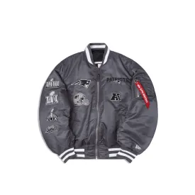 Alpha Industries X New England Patriots Gray MA-1 Bomber Jacket