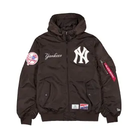 Alpha Industries x New York Yankees L-2B Hooded Bomber Jacket Brown