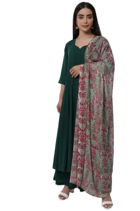 ARZ E DIL FORREST GREEN ANARKALI