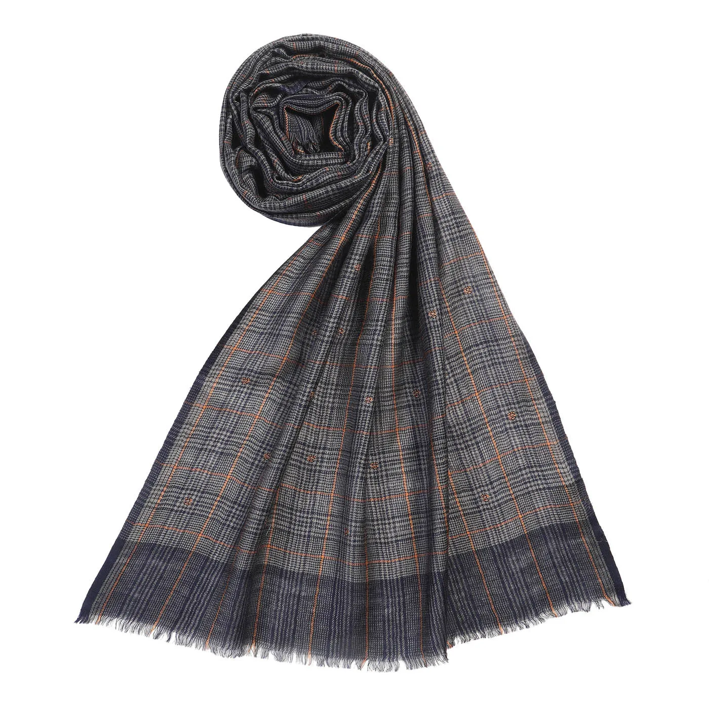 Asav Navy Woolen Dobby Muffler