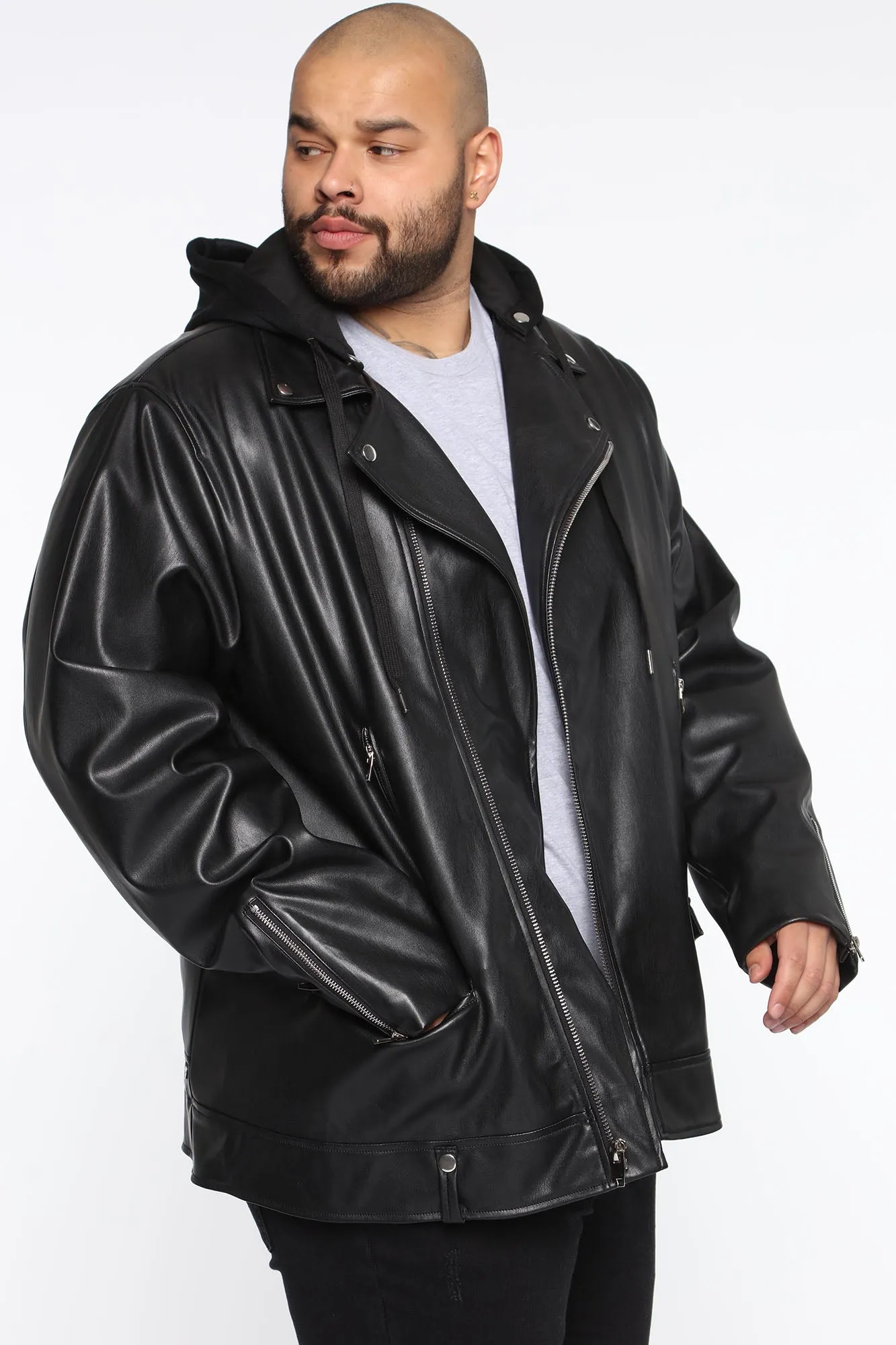 Bad Boy Hooded Moto Jacket - Black