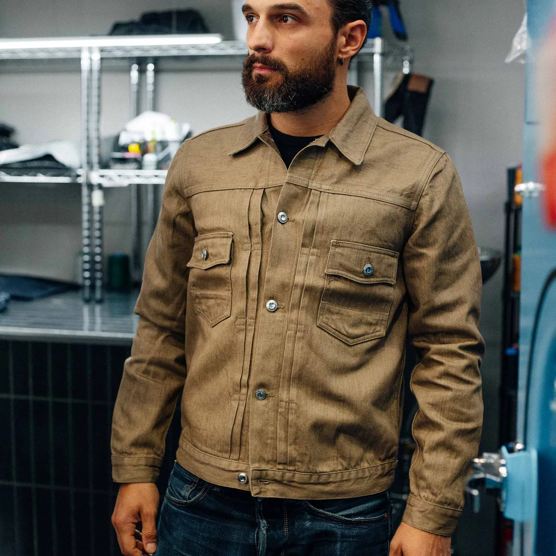 BDJ-T2 TYPE II JACKET 12.5 oz. mineral brown hemp selvedge