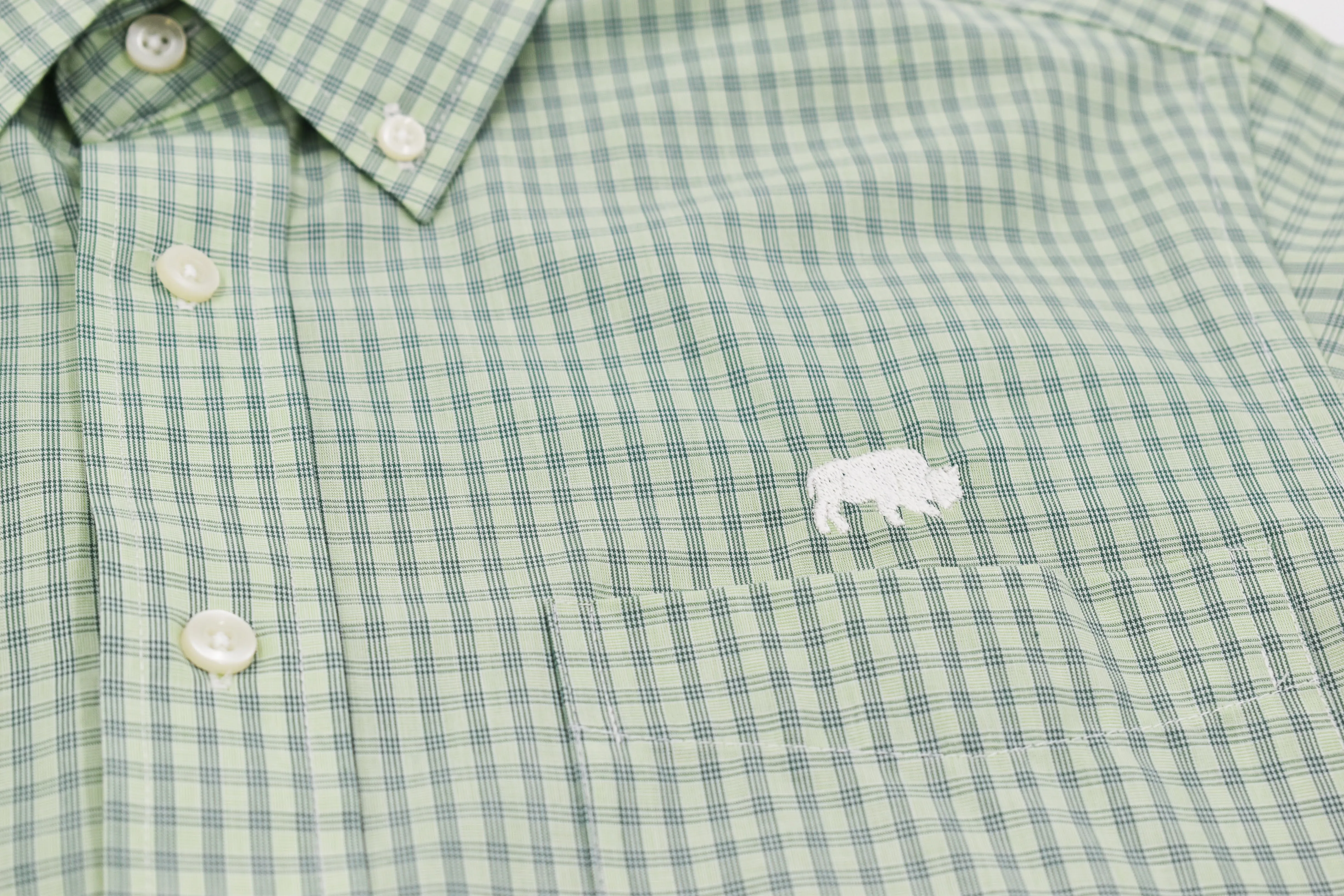 BFLO Green Checkered Button Down Dress Shirt