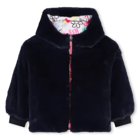 BILLIEBLUSH PINK FLOWER POWER REVERSIBLE PUFFER JACKET