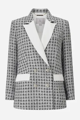 Black And White Tweed Oversized Blazer