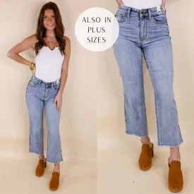 *BLEMISHED* Last Chance Size 0 | Judy Blue | Epic Count Down Side Slit Cropped Straight Leg Jeans in Light Wash