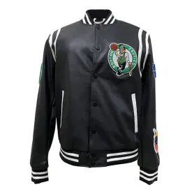 BOSTON CELTICS PLAYOFFS VEGAN LEATHER JACKET