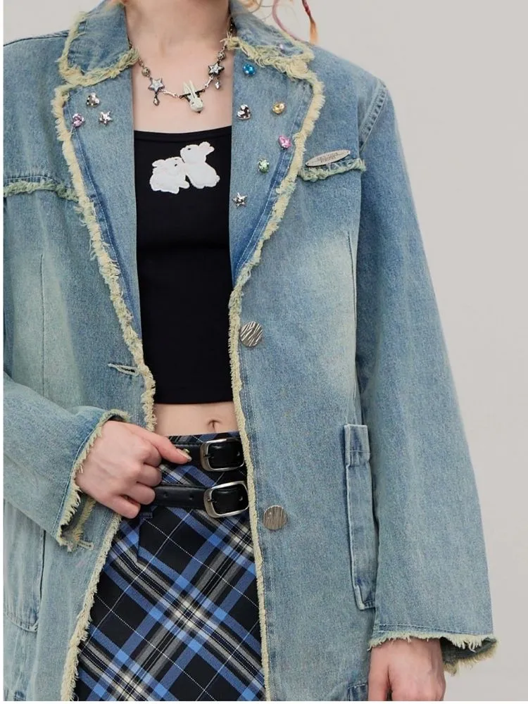 Casual denim suit jacket【s0000003110】