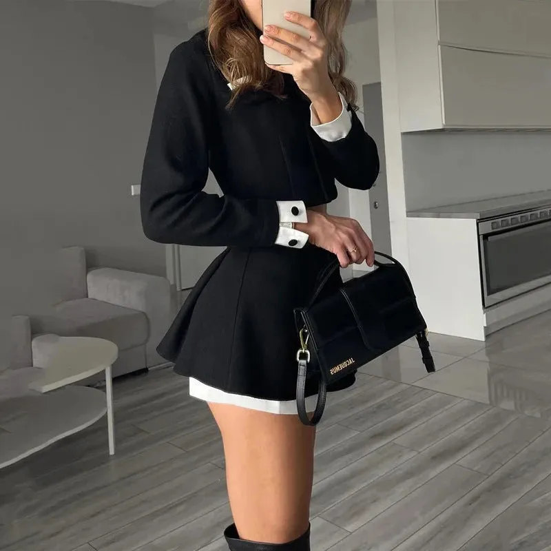 Casual short skirt suit