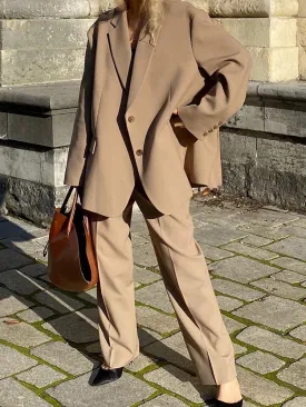 Casual Solid Color Blazer Suit