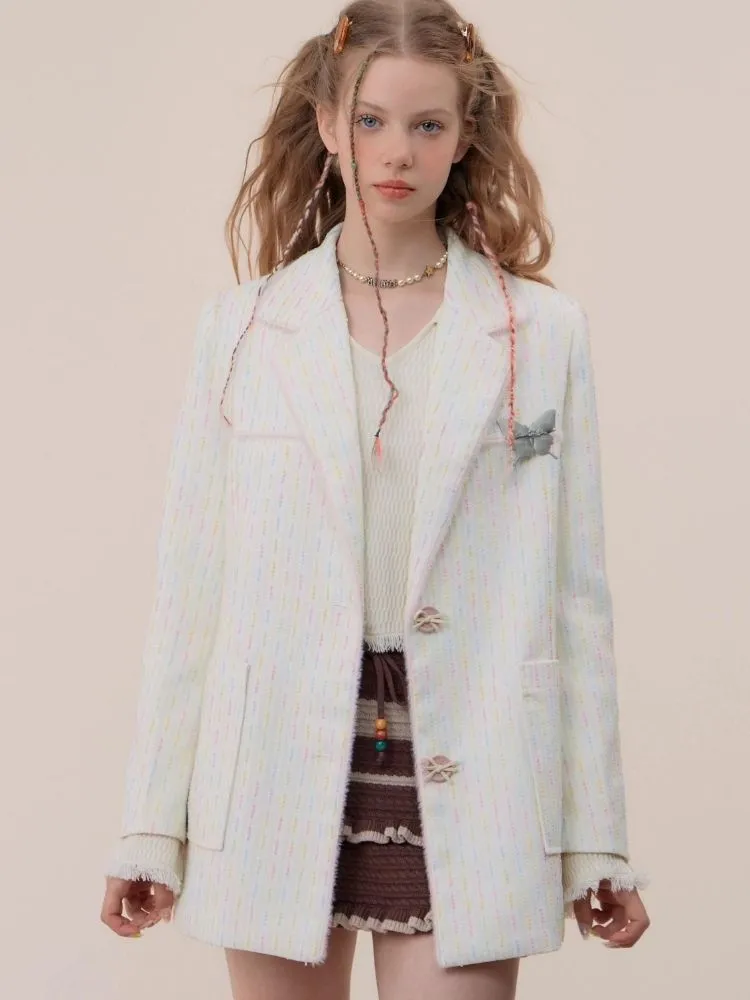 Casual white suit jacket【s0000003779】