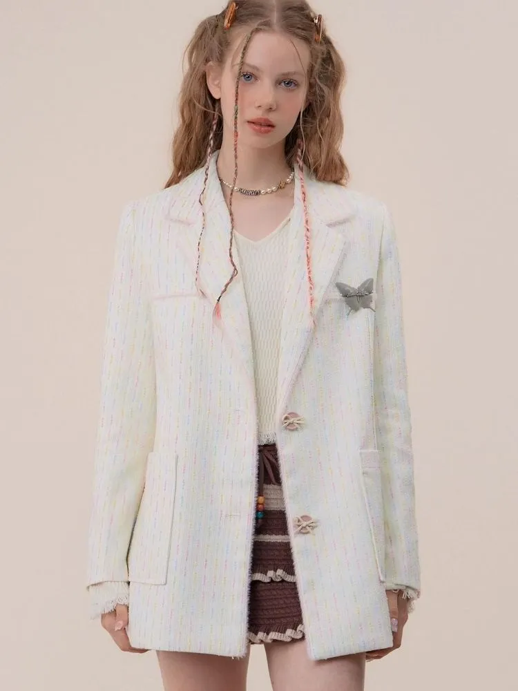 Casual white suit jacket【s0000003779】