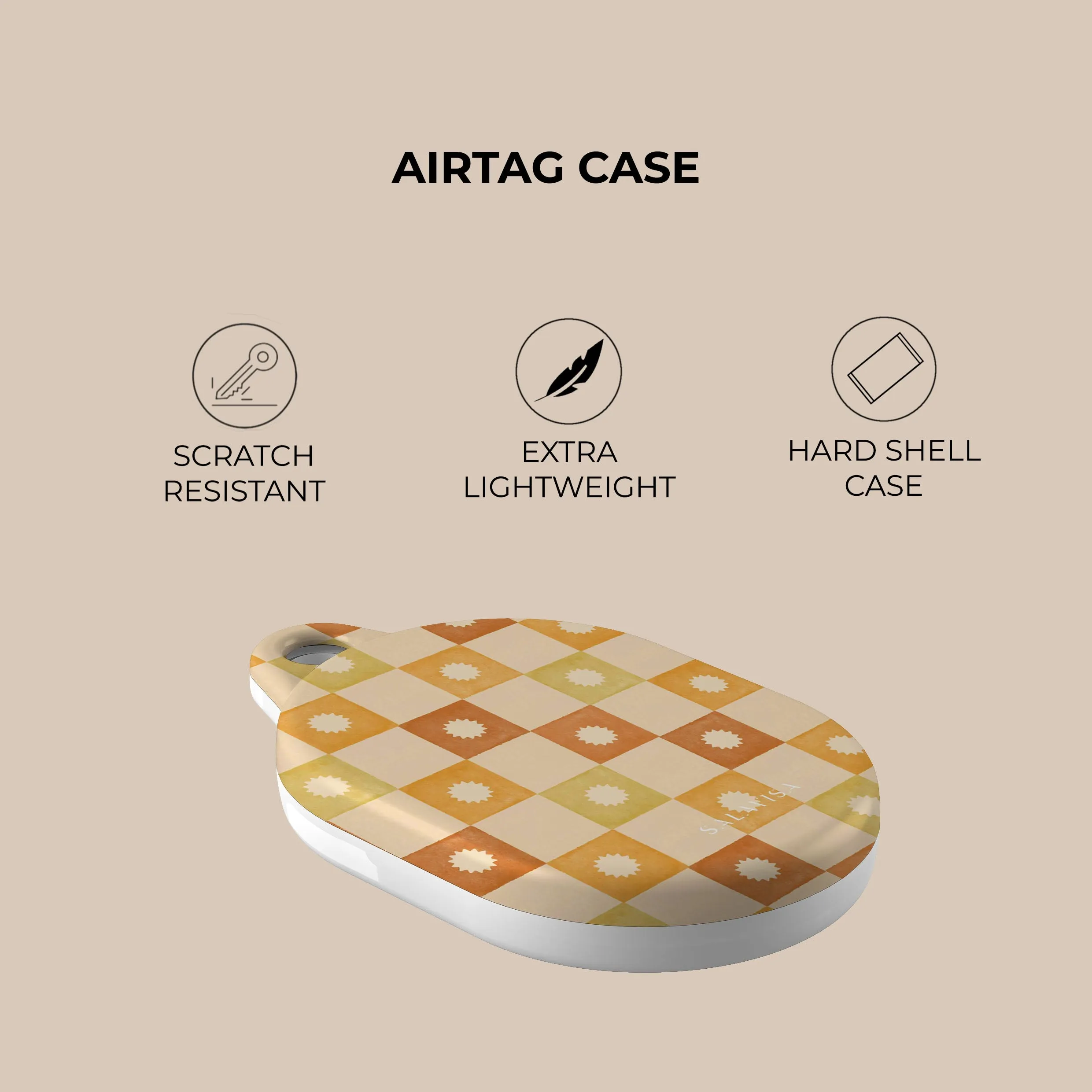 Checkered Elegance AirTag Holder