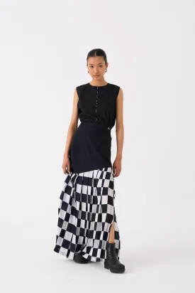 Checkered Skirt Black Check