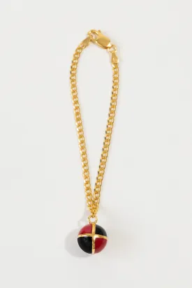 Checkered Sphere Bracelet - Red   Black