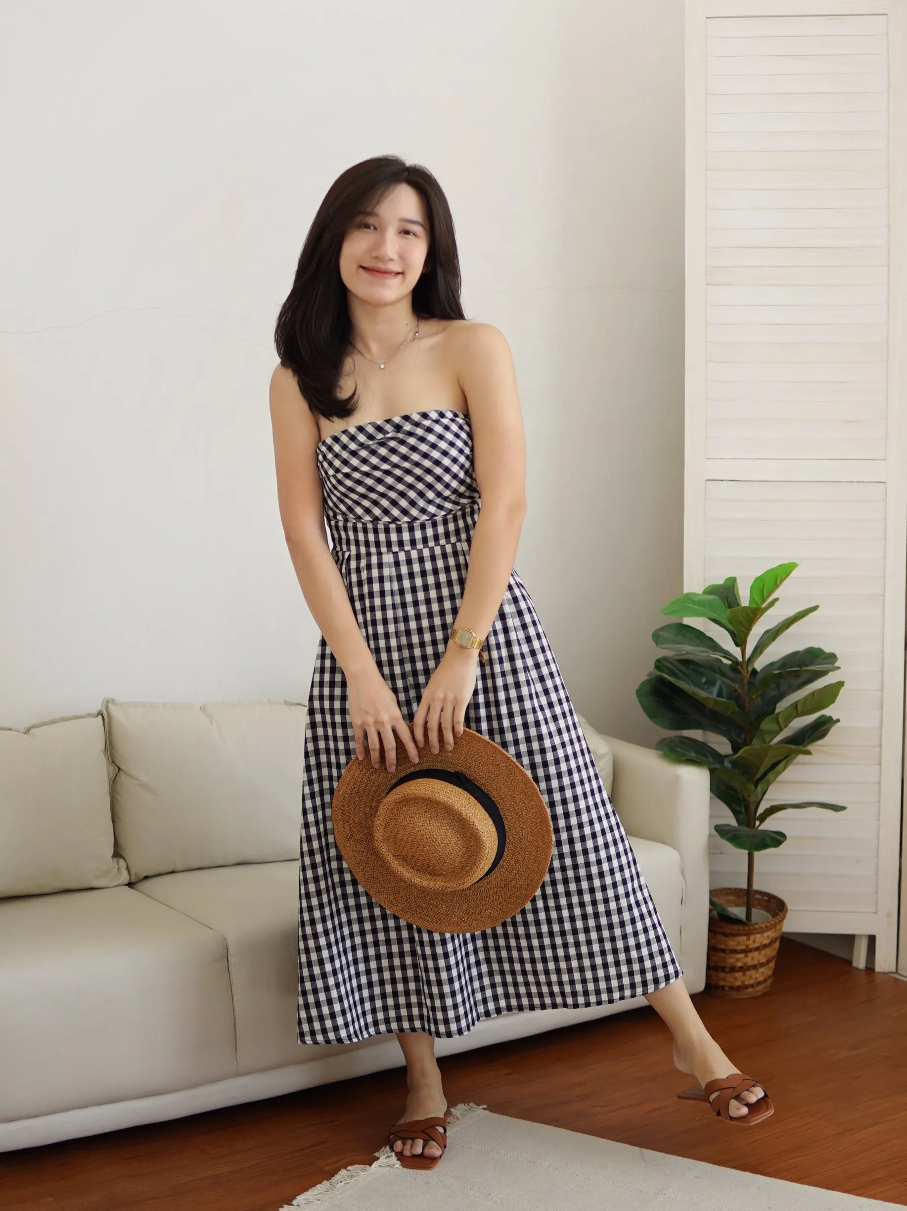 Checkered Tube Dress (M - L Size)