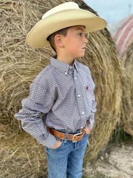 Clark Boy's Blue & Red Checkered Shirt by Cinch