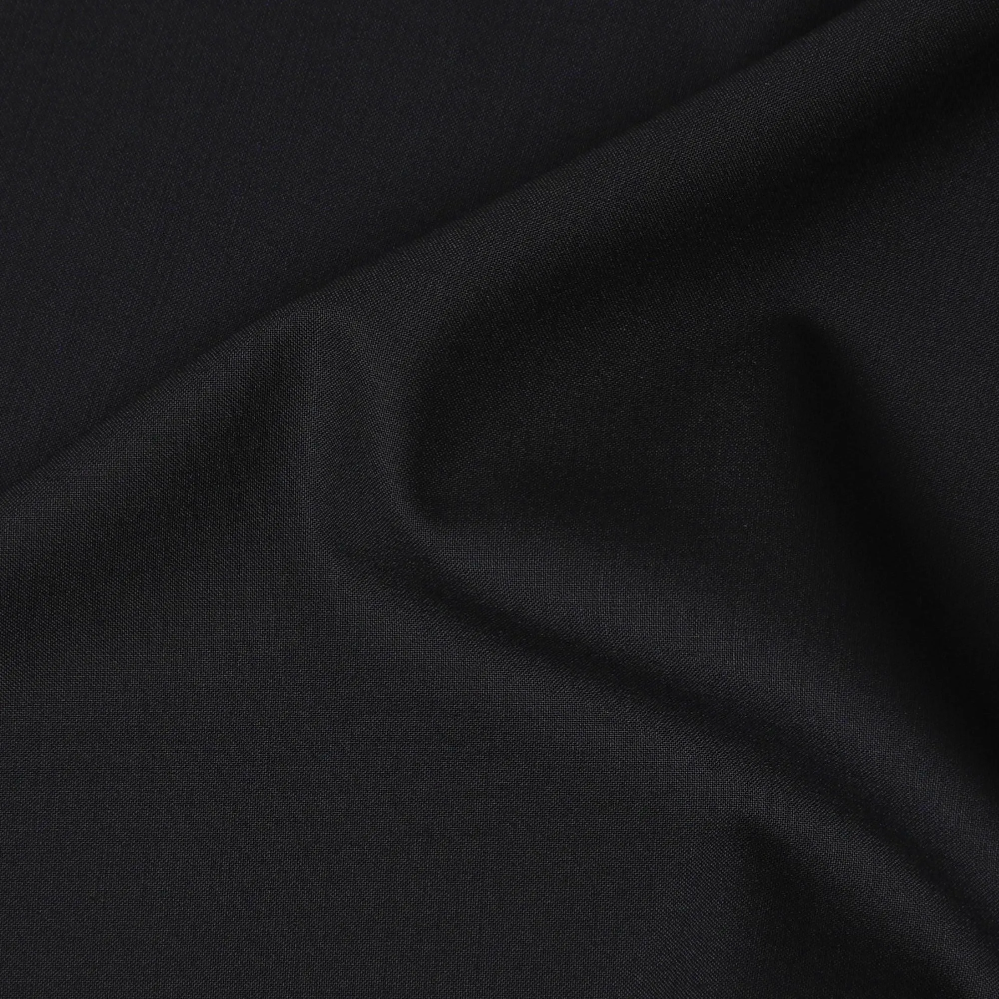 Classic Super 180's Wool & Cashmere Suiting Fabric – 150cm, Black-D17538