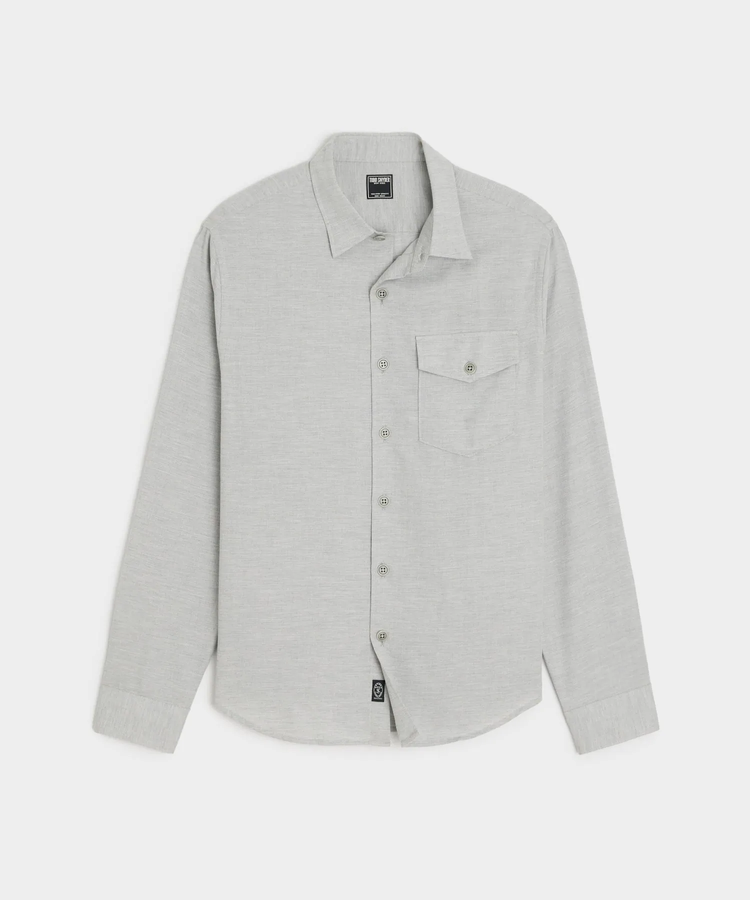 Cotton-Cashmere Lodge Shirt in Light Grey