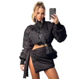 Cropped Puffer Jacket Set