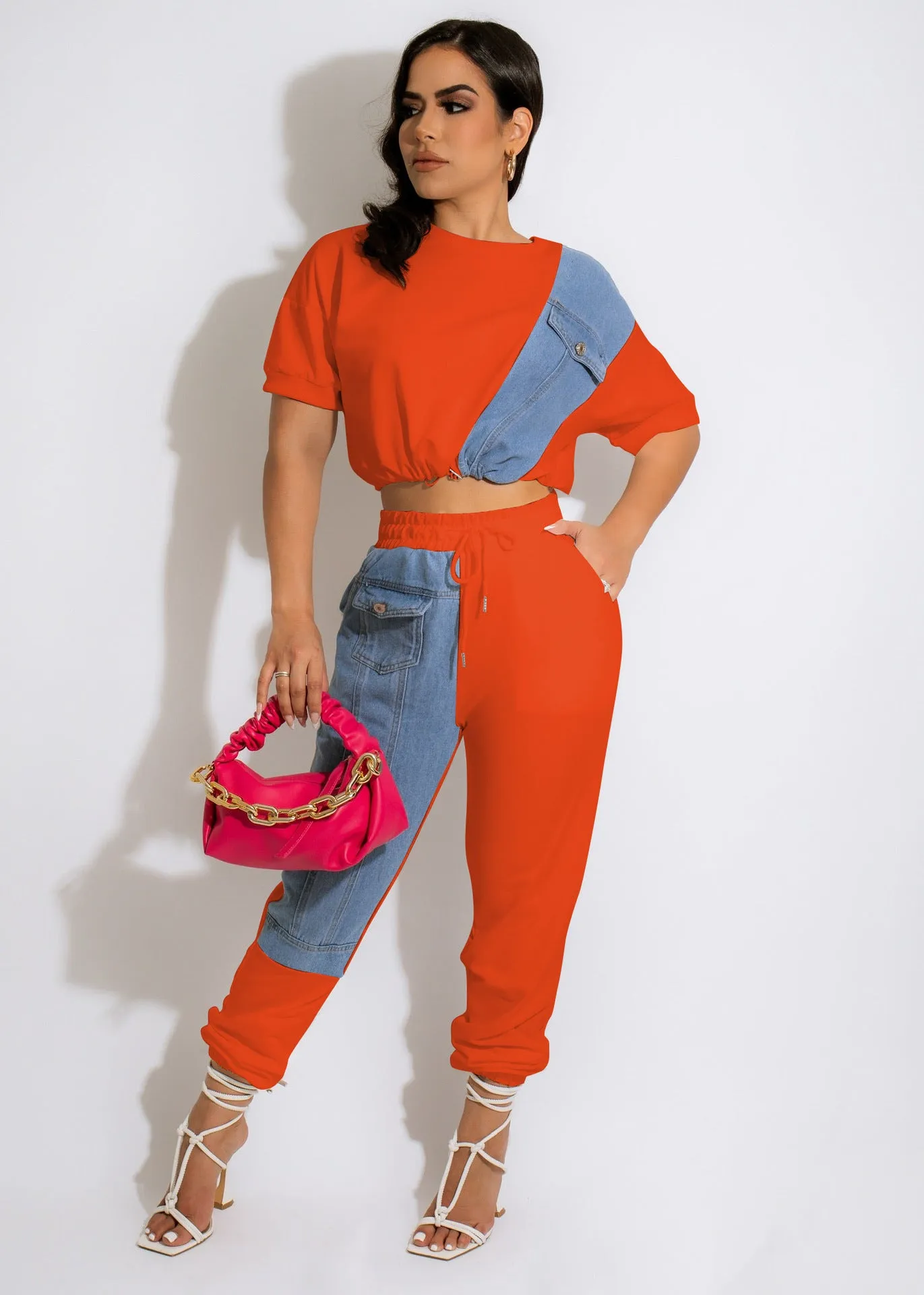 Denim casual sports suit AY2014