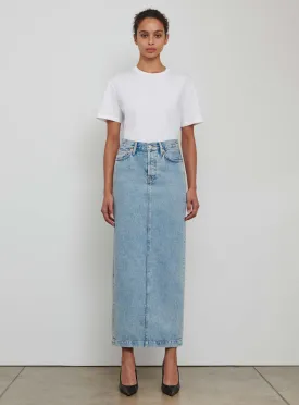 Denim Column Skirt