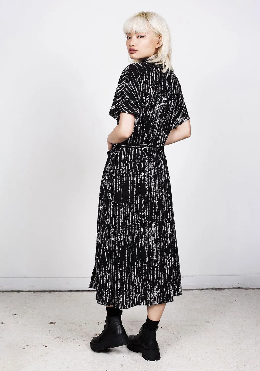 Digital Rain Shirt Dress