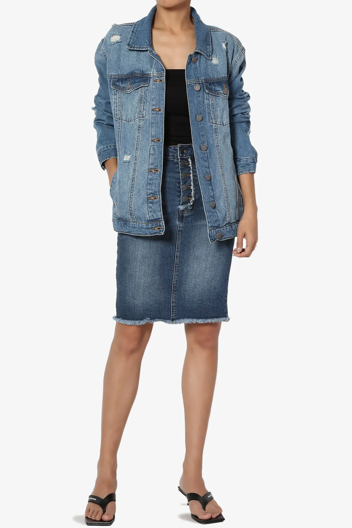 Dominicaa Oversized Denim Jacket DARK