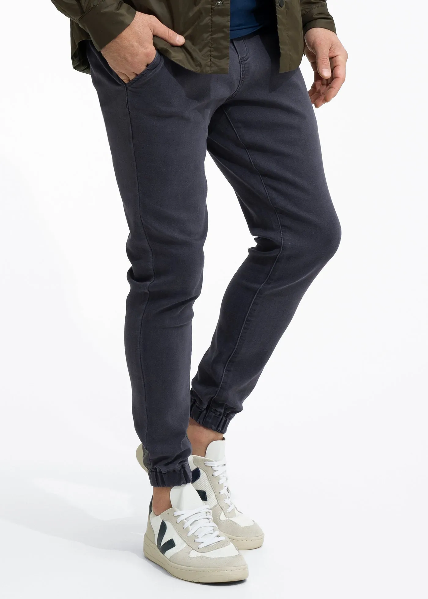 Duo Joggers | Grey Denim Wash