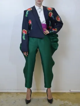 Embroidered Jacket & Silk Pants