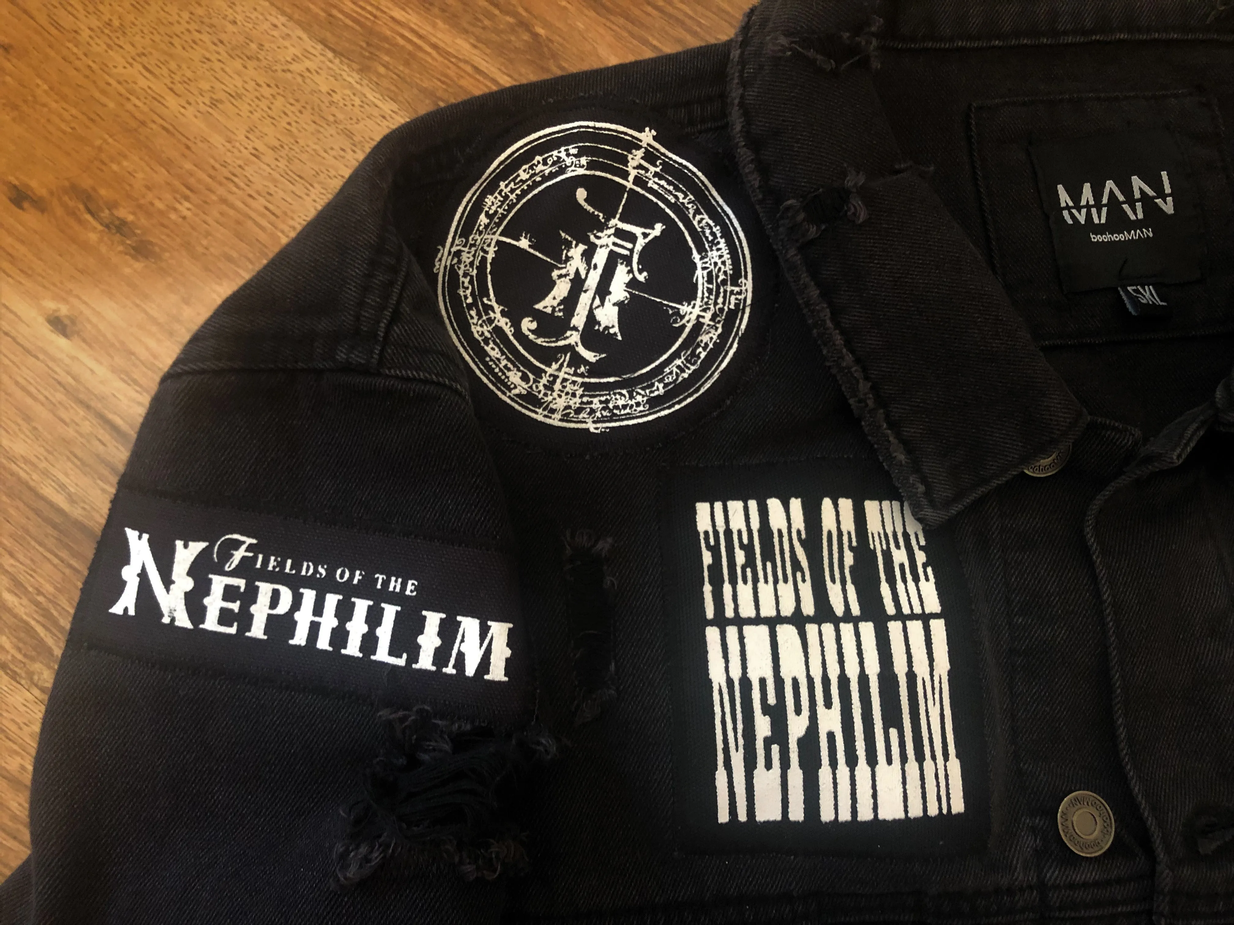 Fields Of The Nephilim Distressed Denim Jacket Dawnrazor Elizium Psychonaut