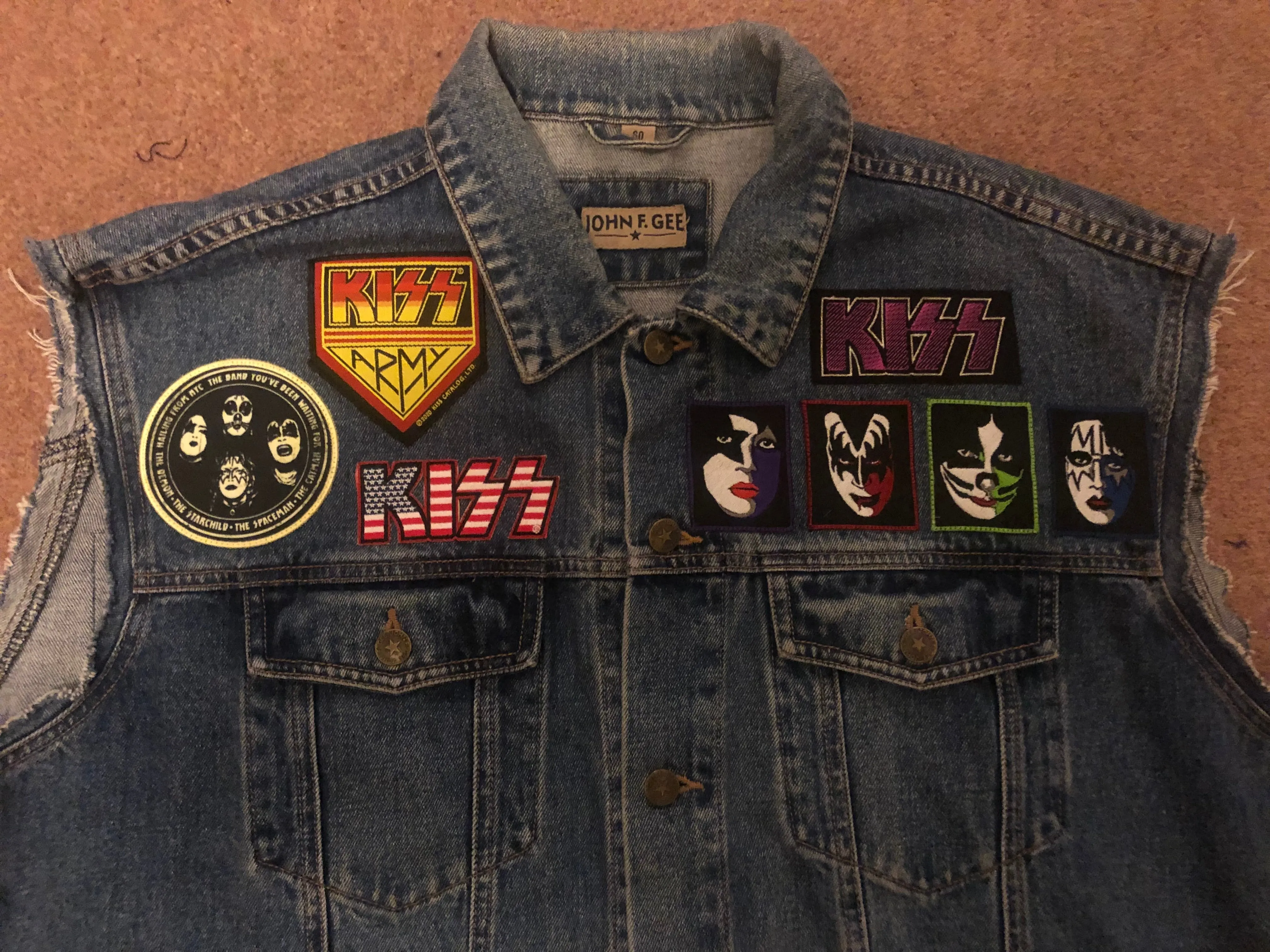 KISS Army: Quarter / Half / Three-Quarters / Full Patch Denim Vest Cut-Off Battle Jacket