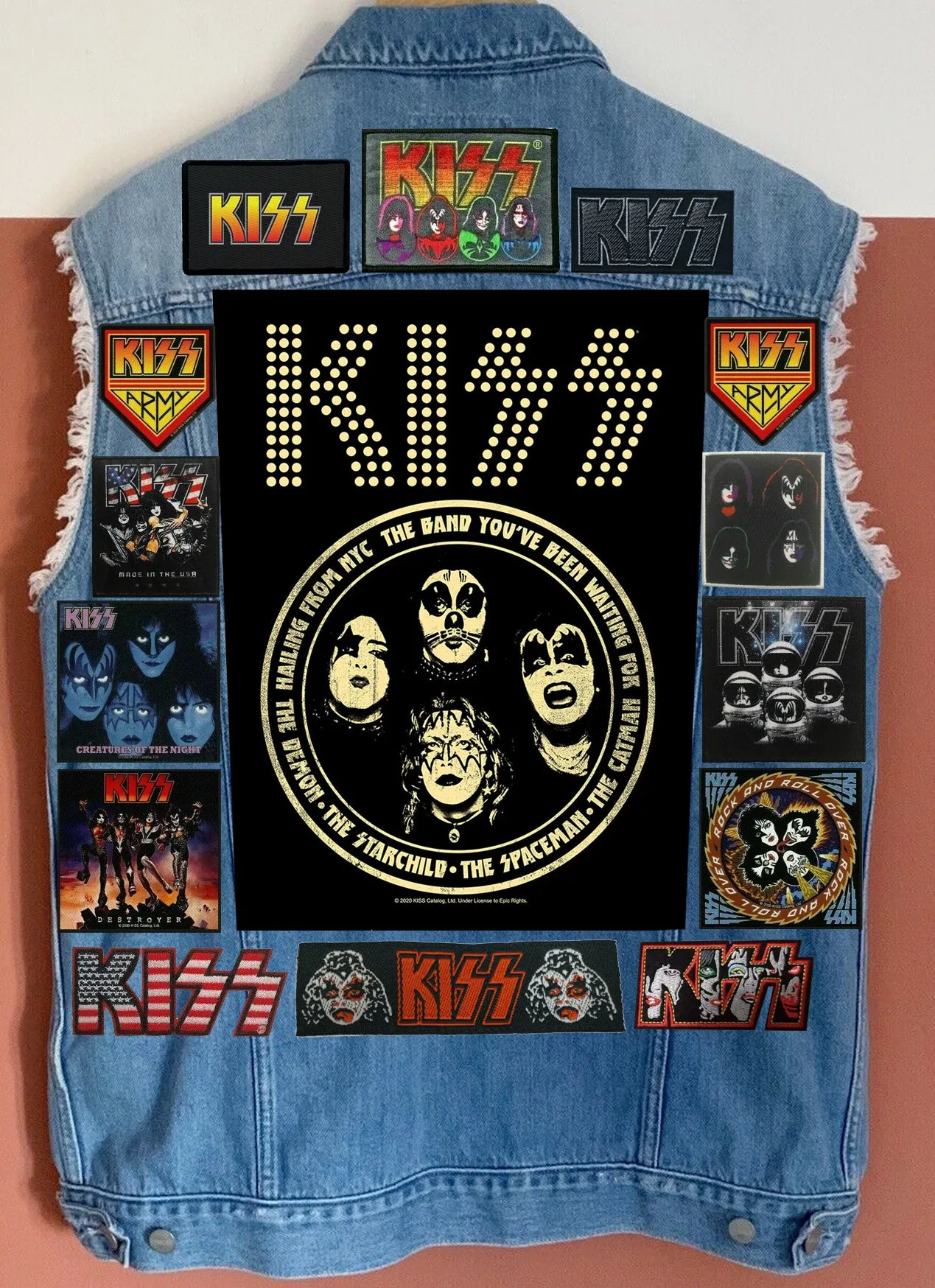 KISS Army: Quarter / Half / Three-Quarters / Full Patch Denim Vest Cut-Off Battle Jacket