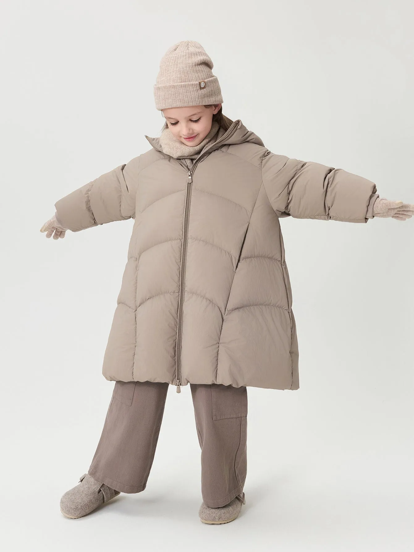MARC & JANIE Girls UltraLight Loose Hooded Down Jacket 241599