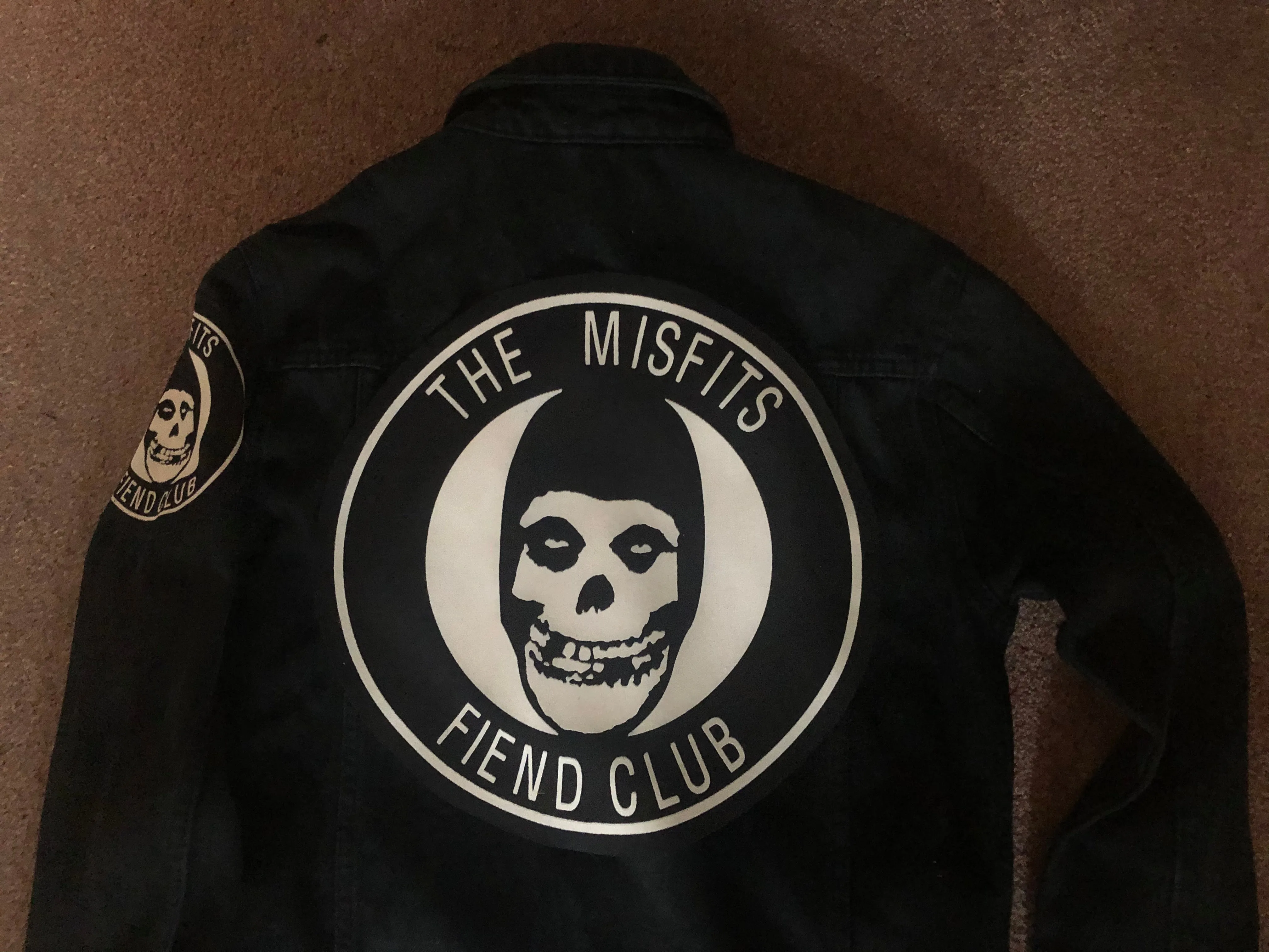 Misfits Fiend Club Black Denim Horror Business Punk Jacket Crimson Ghost Skull