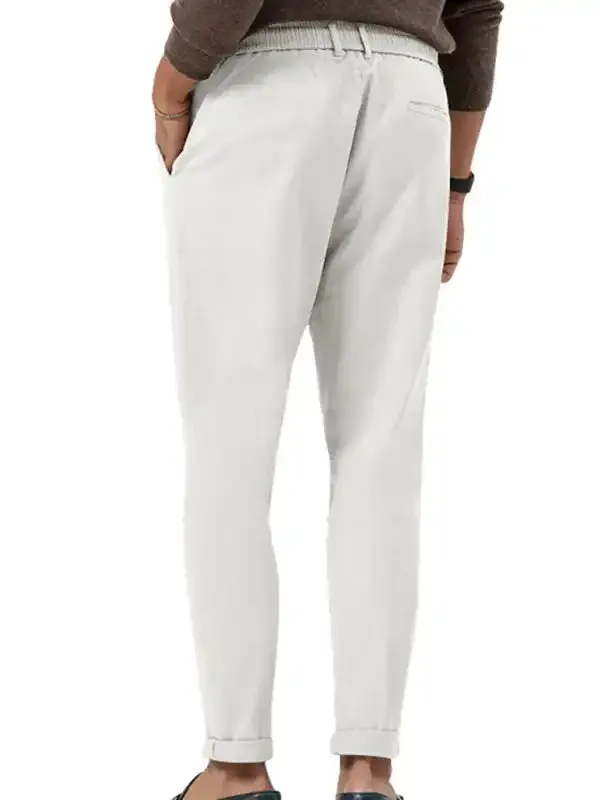 New men’s trendy business straight solid color casual trousers