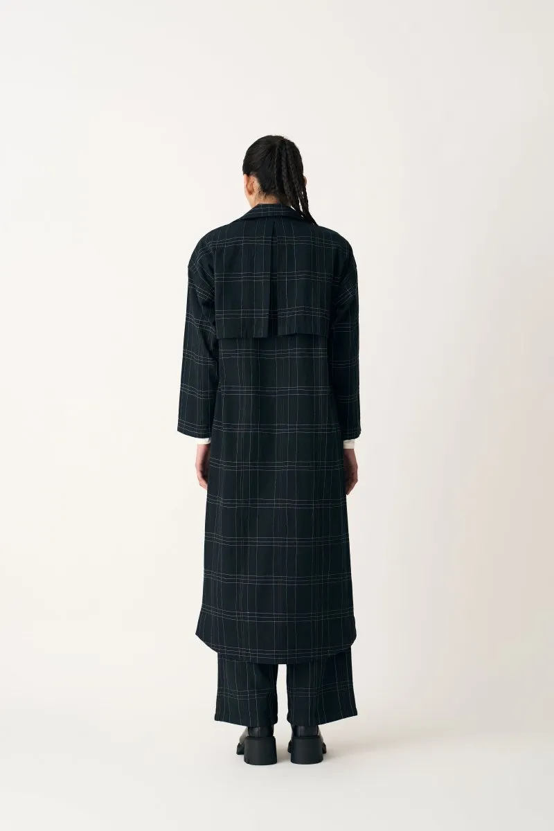 Overlap Kaftan Co-ord - Black Check (Set of 2)