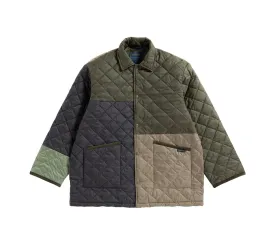 Patchwork Oversized Denham Jacket | Olive Green