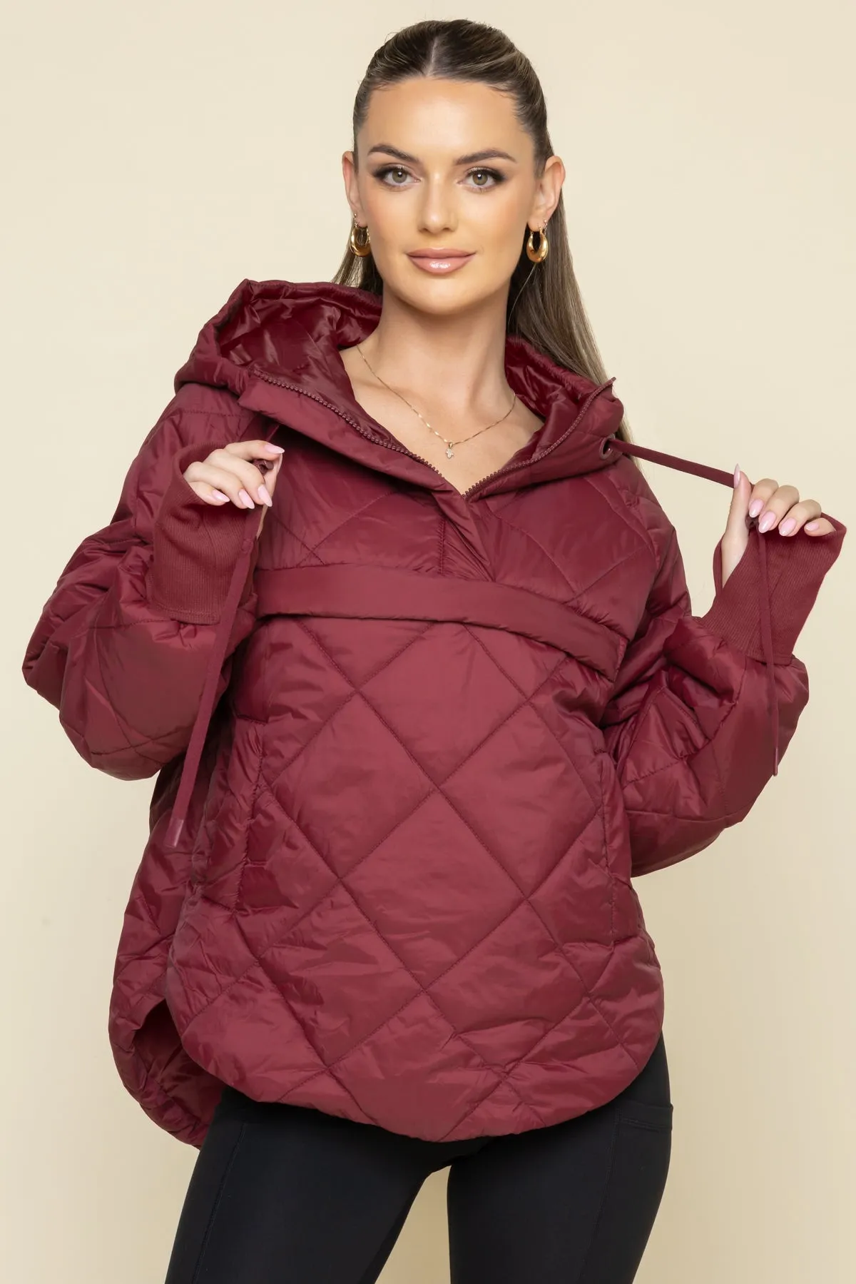 Pillow Packable Puffer Jacket - Crimson