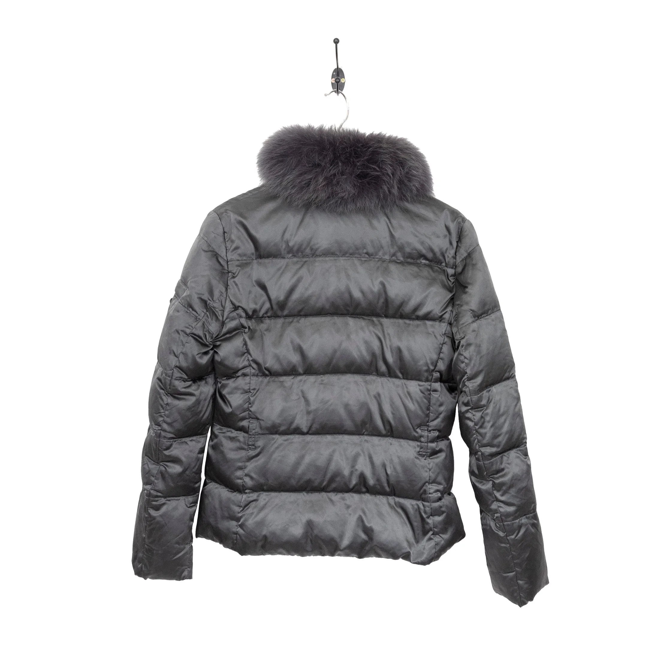 Prada Fur Collar Logo Plaque Puffer Down Jacket