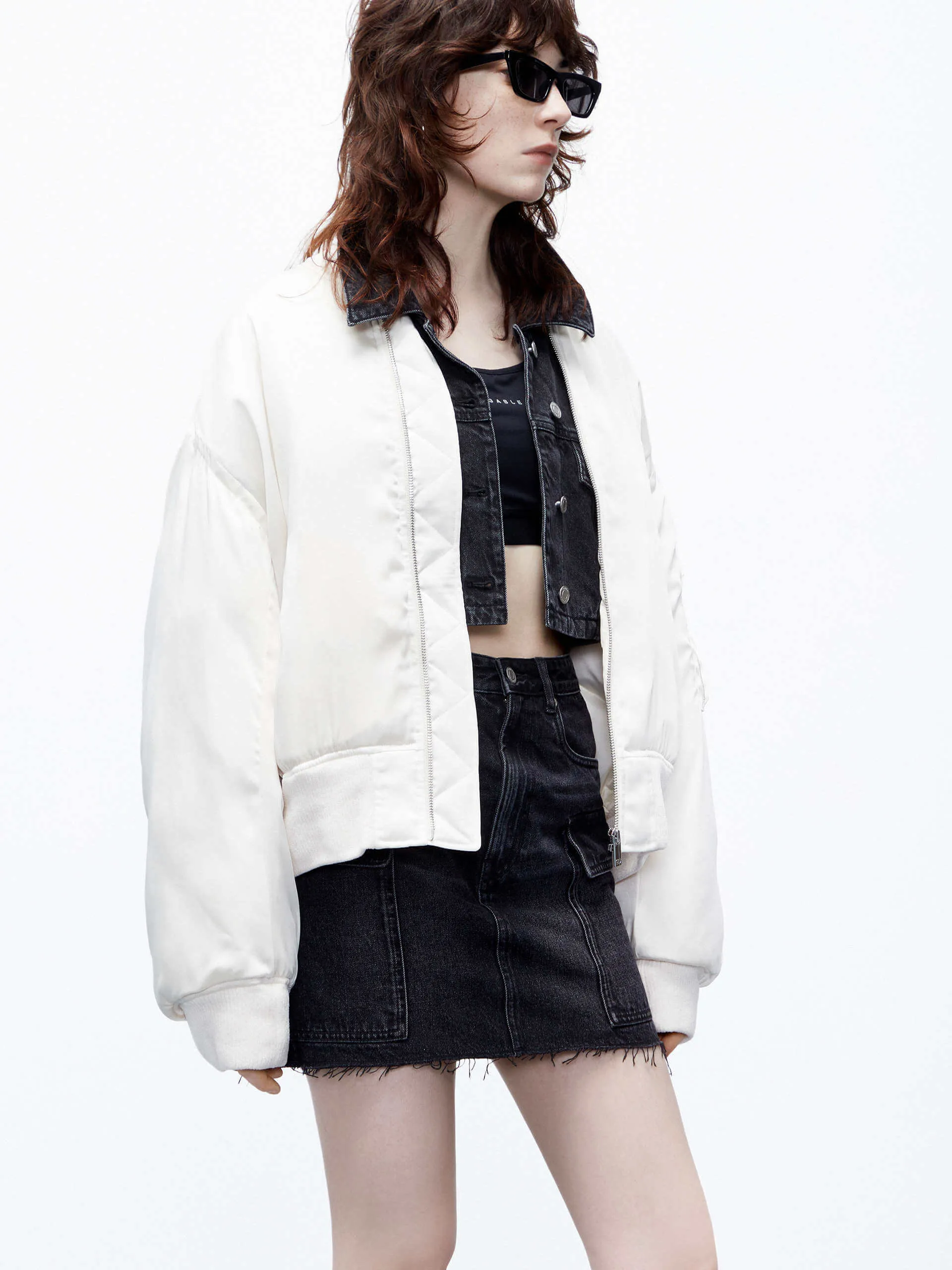 Quilted Shell Bomber Jacket