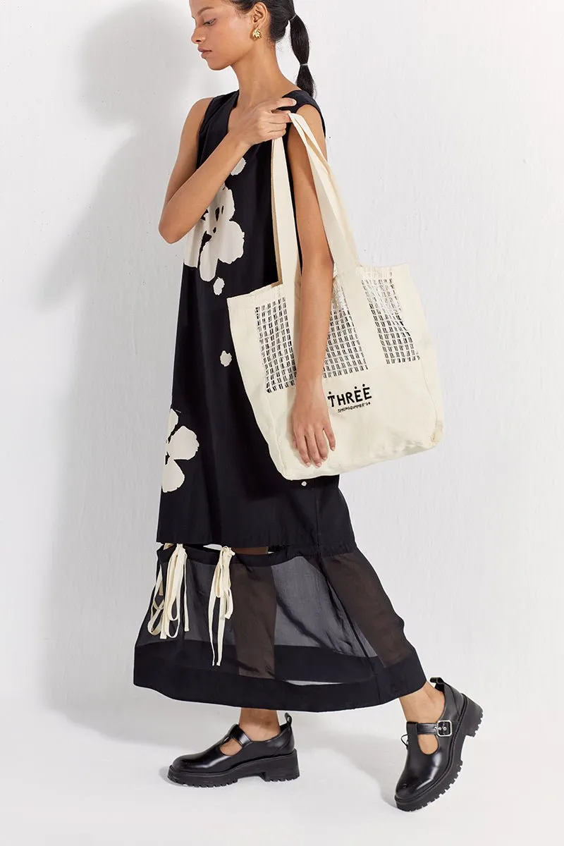 Self-Tie Floral Dress - Black Floral