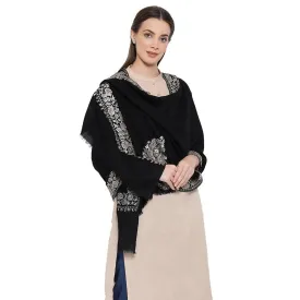 Silver Embroidered Woolen Stole