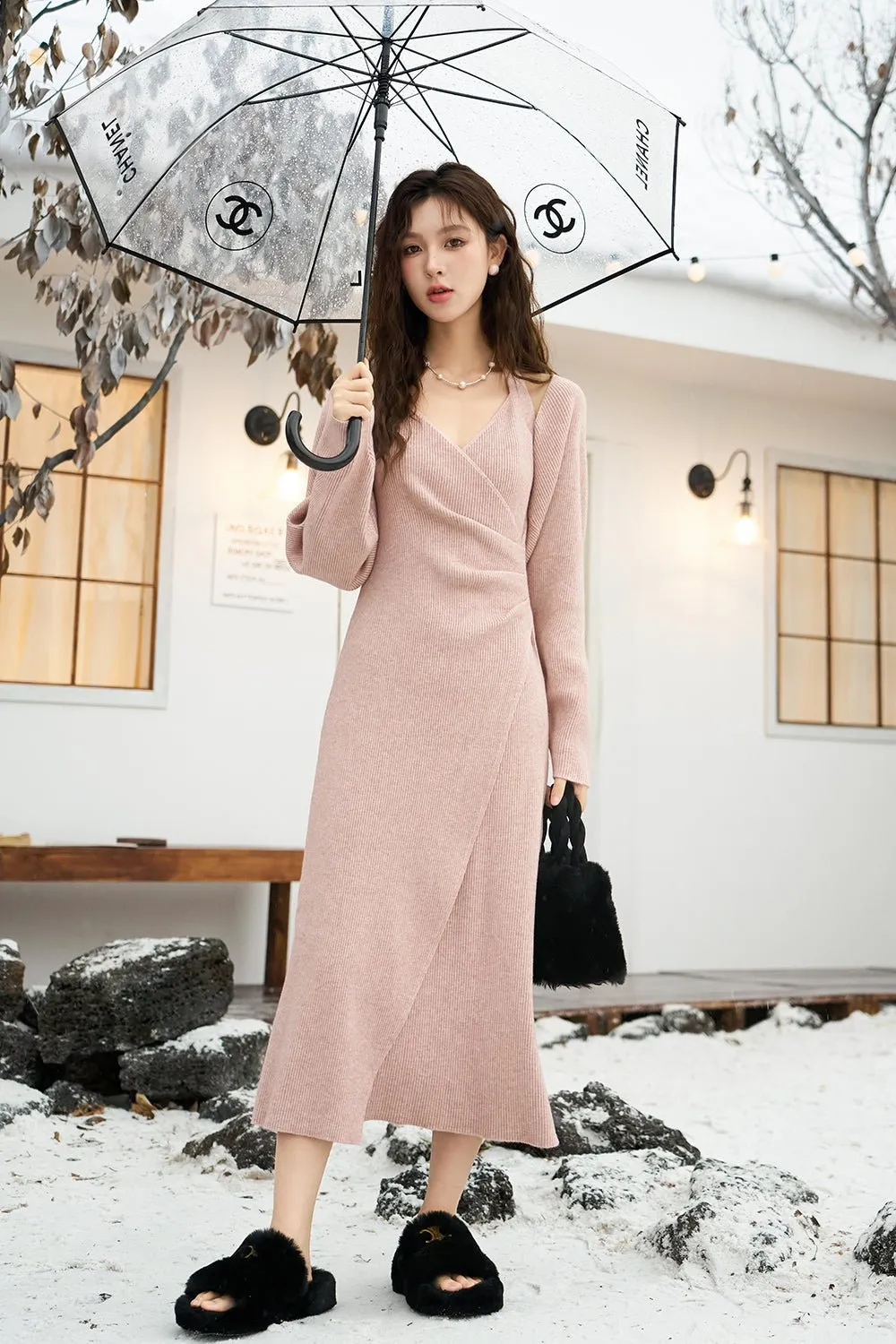 Spaghetti Strap Dress and Coat Set