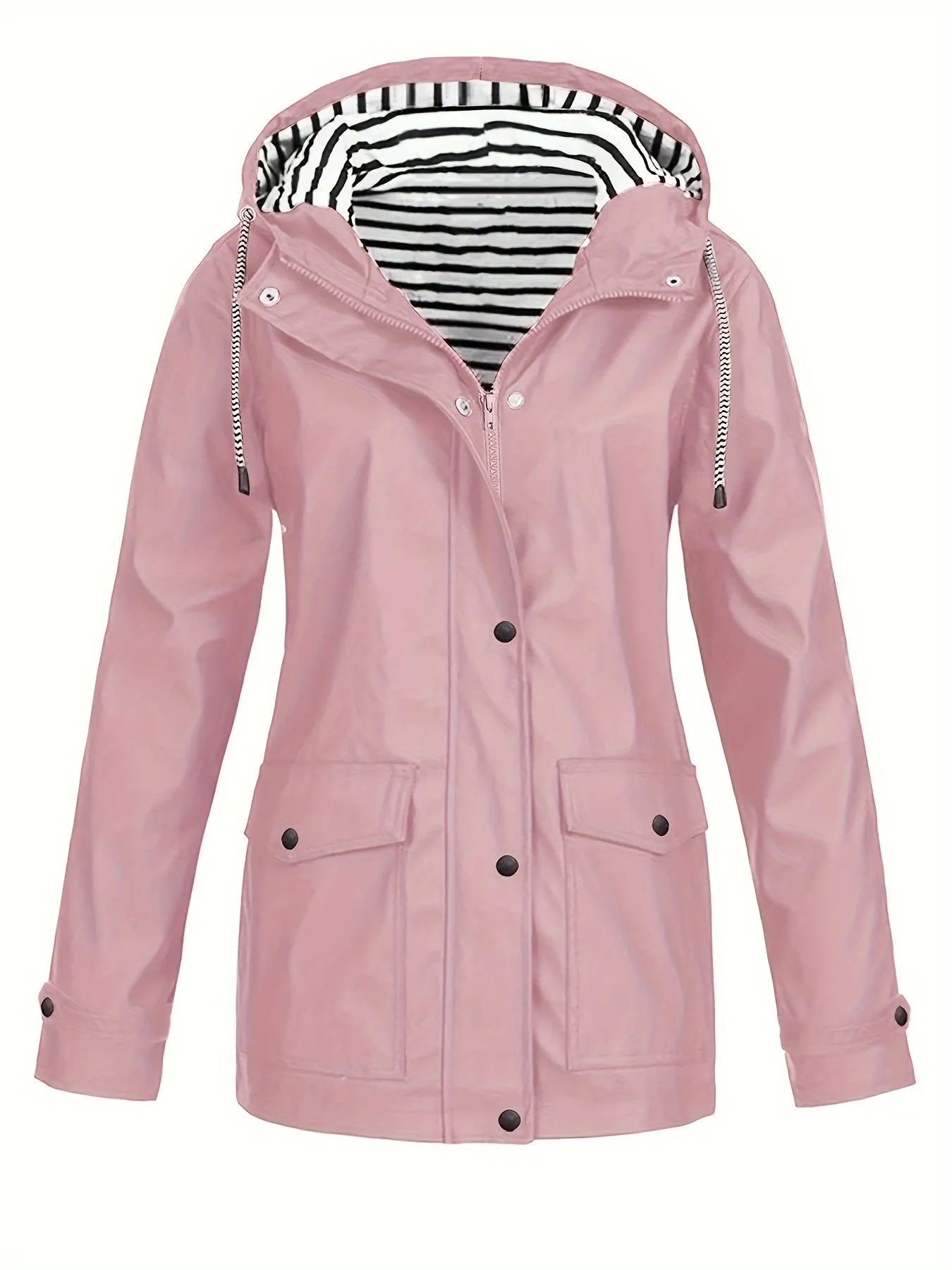 Trendy Striped Lined Zipper Jacket – Cozy & Stylish Fall Essential