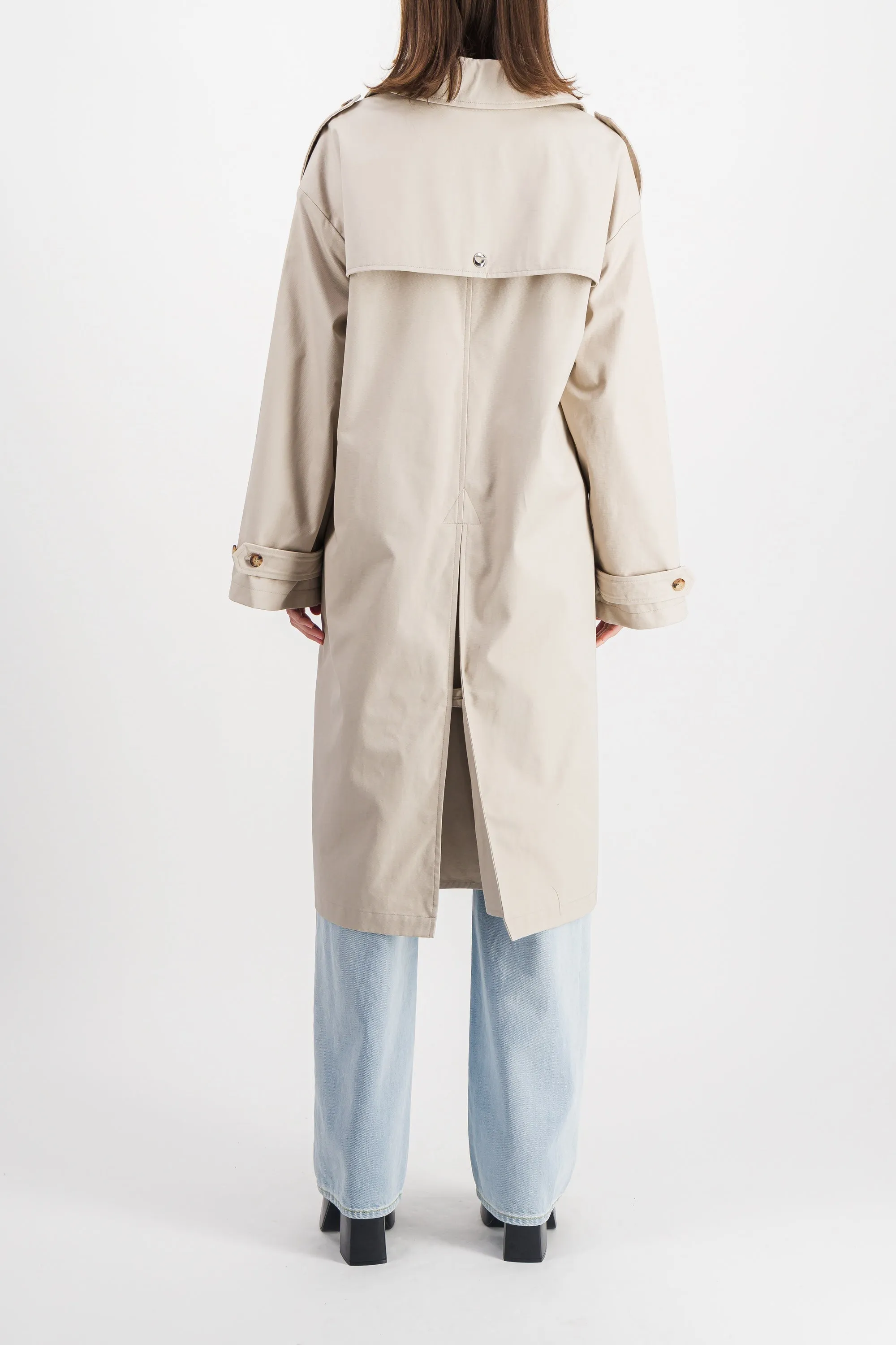 Twisted cut-out trench coat